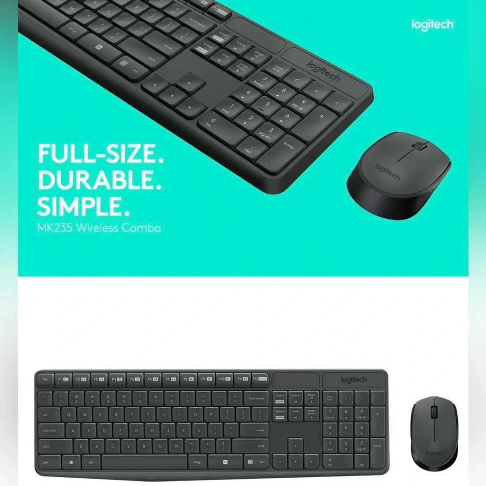 Logitech MK235 Black Wireless Keyboard and Mouse Combo